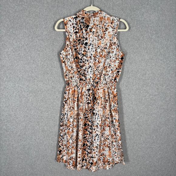 Shirt Dress Medium Button Belt Tie Abstract Southern Career Church Animal Artsy - Picture 9 of 10